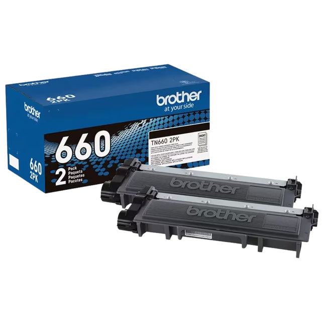 Original Brother TN-660 High Yield Black Toner Cartridge-2-Pack