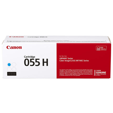 Original Canon 055H High-Yield Cyan Laser Toner Cartridge, 3019C001