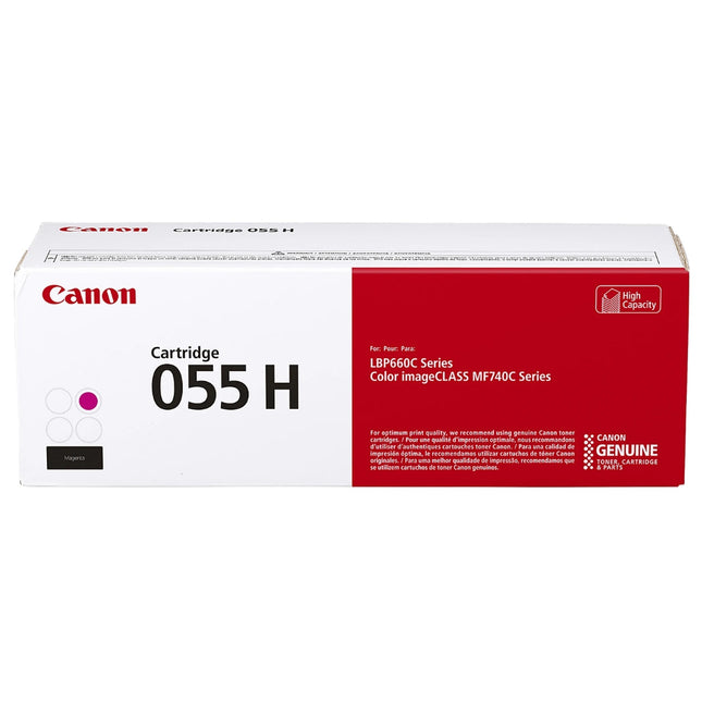 Original Canon 055H High-Yield Magenta Laser Toner Cartridge, 3018C001