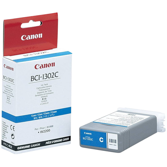 Original Canon BCI-1302C (BCI-1302) 130-ml Cyan Inkjet Cartridge