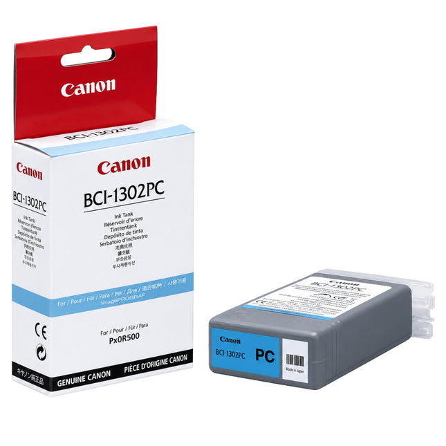 Original Canon BCI-1302PC (BCI-1302) 130-ml Photo Cyan Inkjet Cartridge