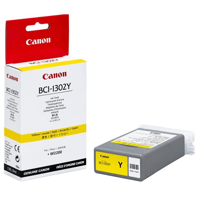 Original Canon BCI-1302Y (BCI-1302) 130-ml Yellow Inkjet Cartridge