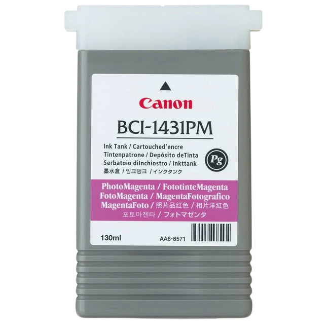 Original Canon BCI-1431PM Photo Magenta Inkjet Cartridge, 8974A001AA