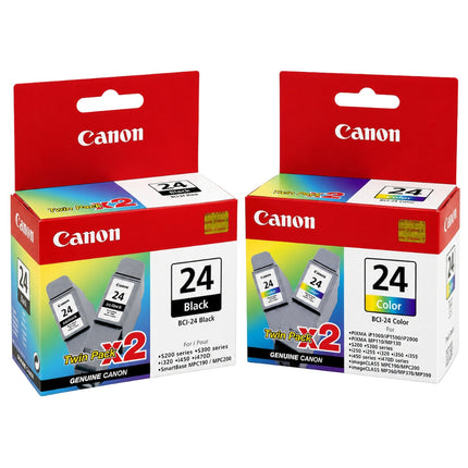 Original Canon BCI-24 Twin Black & Twin Color Ink Cartridges