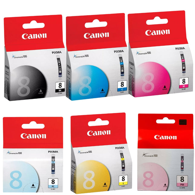 Original Canon CLI-8 Standard Yield 6 Pack Ink Tanks