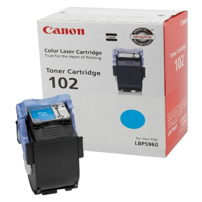 Original Canon CRG-102 High-Yield Cyan Toner Cartridge, 9644A006AA