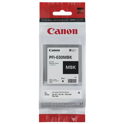 Original Canon PFI-030 Standard Yield Matte Black Ink Cartridge, 3488C001