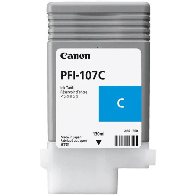 Original Canon PFI-107 130mL Cyan Ink Cartridge
