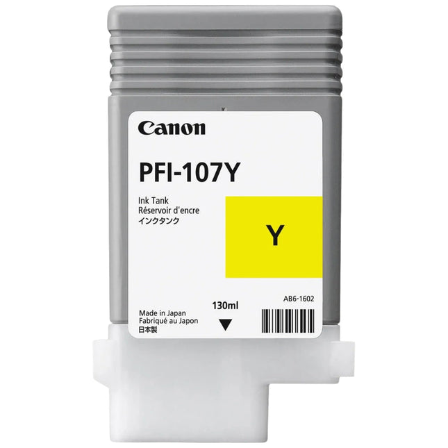 Original Canon PFI-107 130mL Yellow Ink Cartridge