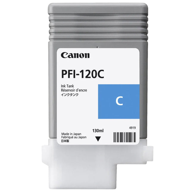 Original Canon PFI-120 Cyan High-Yield Ink Cartridge, 2886C001AA