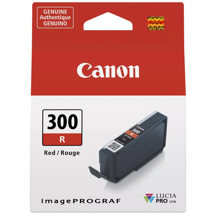Original Canon PFI-300 Standard Yield Red Ink Cartridge, 4199C002
