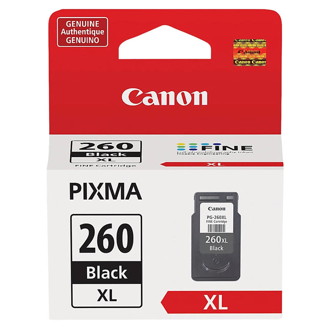 Original Canon PG-260XL High-Yield Black Ink Cartridge, 3706C001