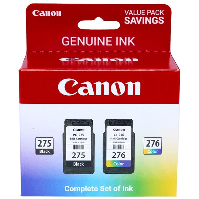 Original Canon PG-275 Black & CL-276 Color Ink Cartridges
