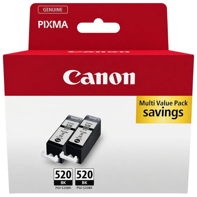 Original Canon PGI-520 Black Ink Cartridges- 2 Pack