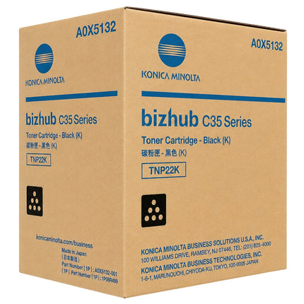 Original Konica Minolta TNP22K Standard Yield Black Toner Cartridge,A0X5132