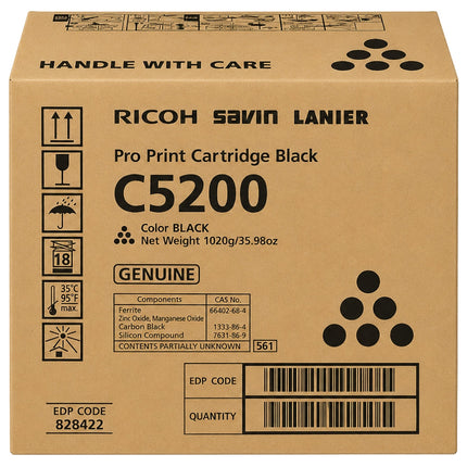 Original Ricoh C5200 Standard Yield Black Toner Cartridge, 828422