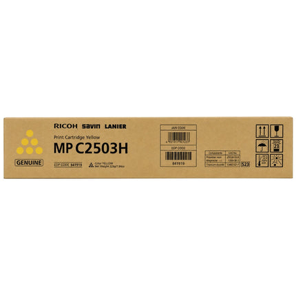 Original Ricoh MP C2503 Standard Yield Yellow Toner Cartridge, 841919