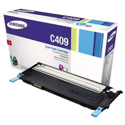 Original Samsung C409 Standard Yield Cyan Toner Cartridge, CLT-C409S