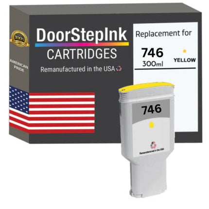 DoorStepInk Brand for HP 746 300ml Standard Yield Yellow Remanufactured in the USA Ink Cartridge, P2V79A