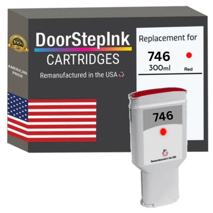 DoorStepInk Brand for HP 746 300ml Standard Yield Red Remanufactured in the USA Ink Cartridge, P2V81A