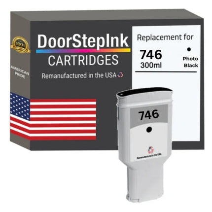 DoorStepInk Brand for HP 746 300ml Standard Yield Photo Black Remanufactured in the USA Ink Cartridge,P2V82A