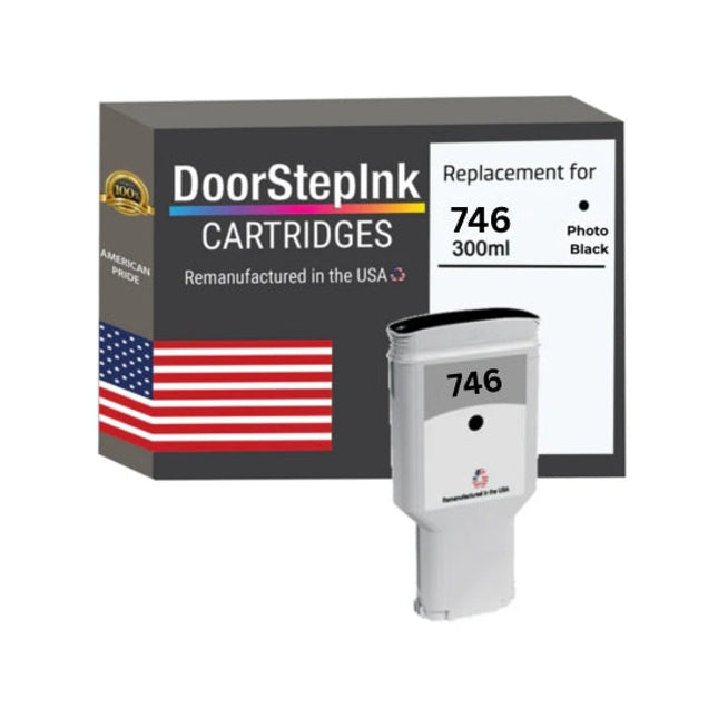 DoorStepInk Brand for HP 746 300ml Standard Yield Photo Black Remanufactured in the USA Ink Cartridge,P2V82A