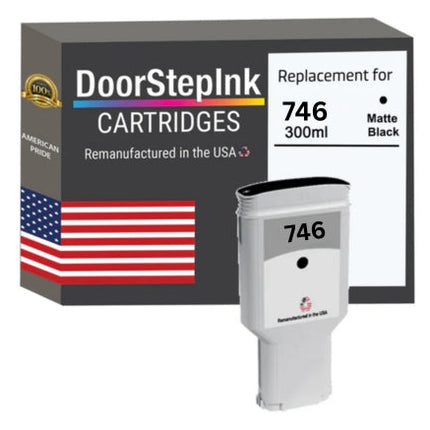 DoorStepInk Brand for HP 746 300ml Standard Yield Matte Black Remanufactured in the USA Ink Cartridge, P2V83A