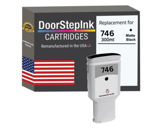 DoorStepInk Brand for HP 746 300ml Standard Yield Matte Black Remanufactured in the USA Ink Cartridge, P2V83A