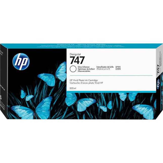 Genuine HP 747 300ml Gloss Enhancer DesignJet Ink Cartridge, P2V87A