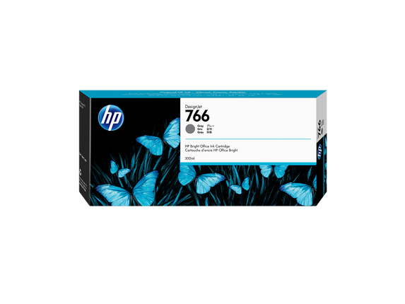 Original HP 766 High Yield Gray 300ml Ink Cartridge, P2V93A