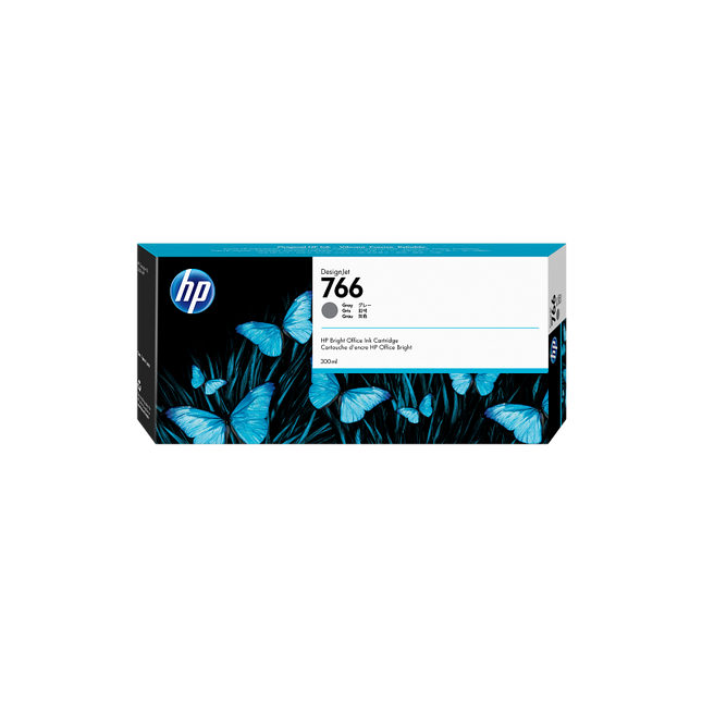 Original HP 766 High Yield Gray 300ml Ink Cartridge, P2V93A
