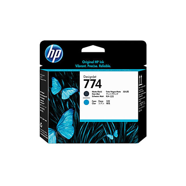 Original HP 774 Standard Yield Black / Cyan Inkjet Cartridge, P2W01A