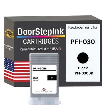 DoorStepInk Brand for Canon PFI-030 130mL Black Remanufactured in the USA Ink Cartridges, 3489C001