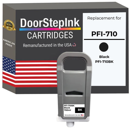 DoorStepInk Brand for Canon PFI-710 Standard Yield Black Remanufactured in the USA Ink Cartridge, 2354C001