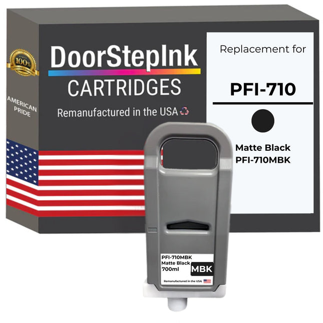 DoorStepInk Brand for Canon PFI-710 Standard Yield Matte Black Remanufactured in the USA Ink Cartridge, 2353C001