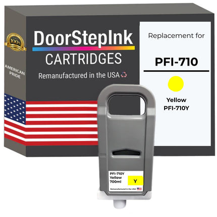 DoorStepInk Brand for Canon PFI-710 Standard Yield Yellow Remanufactured in the USA Ink Cartridge, 2357C001