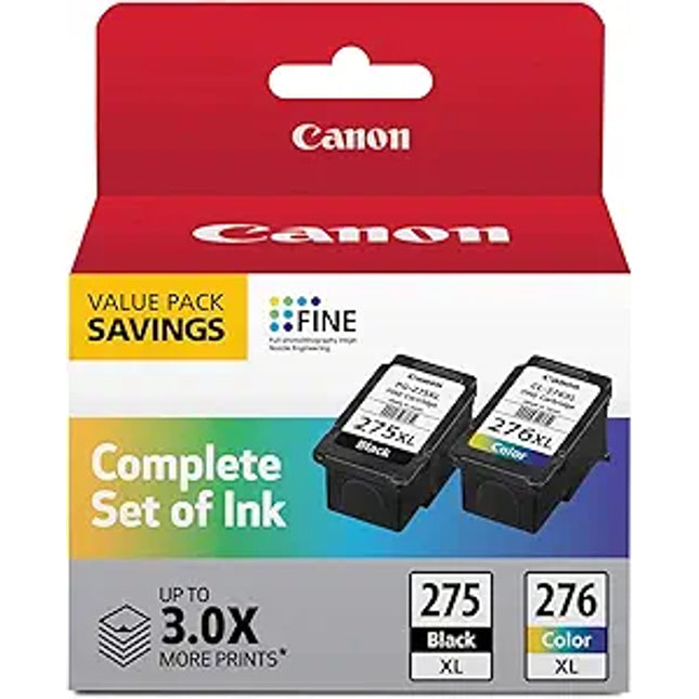 Original Canon PG-275XL/CL-276XL High Yield Black & Color Ink Cartridge, 4981C008