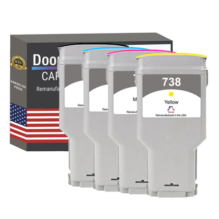 DoorStepInk Brand for HP 738 300mL 4-Pack Remanufactured in the USA Ink Cartridges