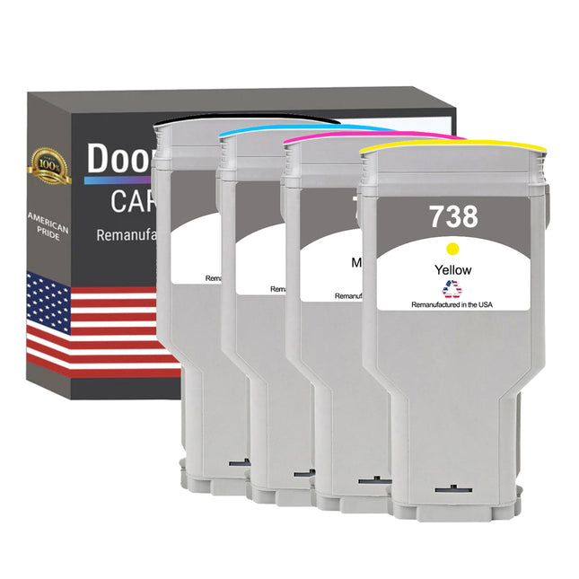 DoorStepInk Brand for HP 738 300mL 4-Pack Remanufactured in the USA Ink Cartridges