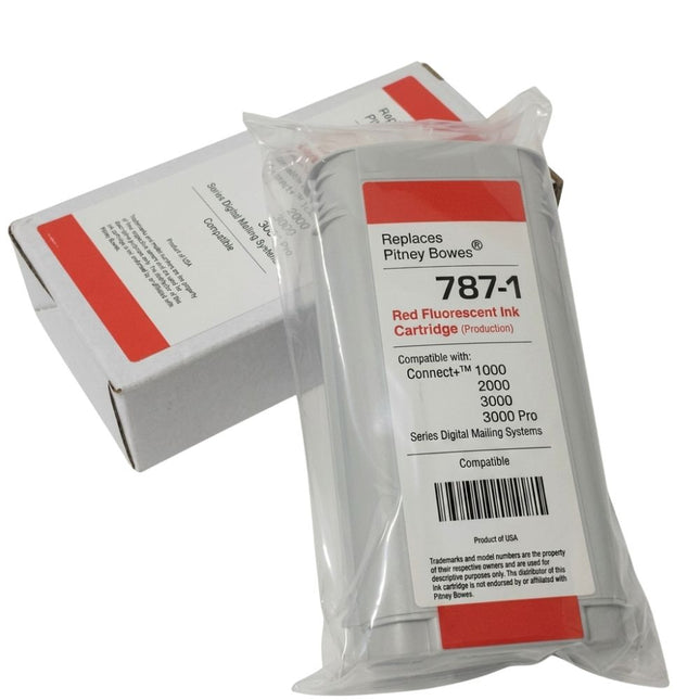 Original Pitney Bowes 787-1 Fluorescent Red Ink Cartridge