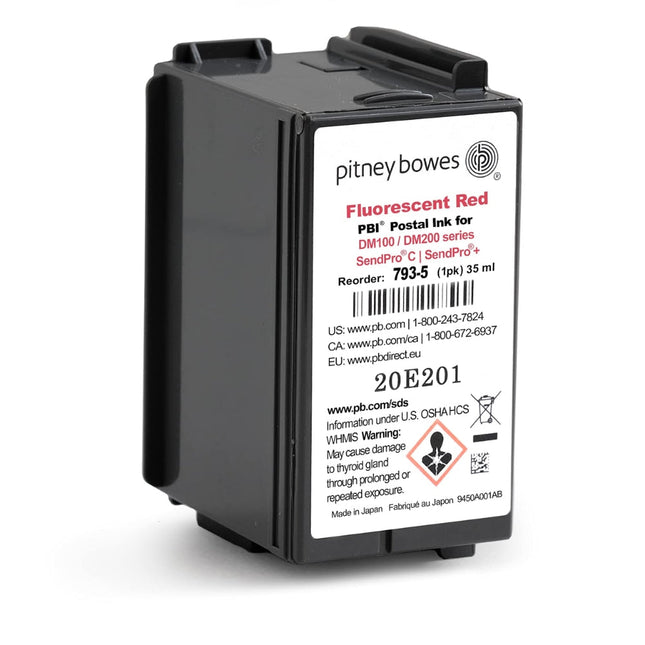 Original Pitney Bowes 793-5 Fluorescent Red Ink Cartridge