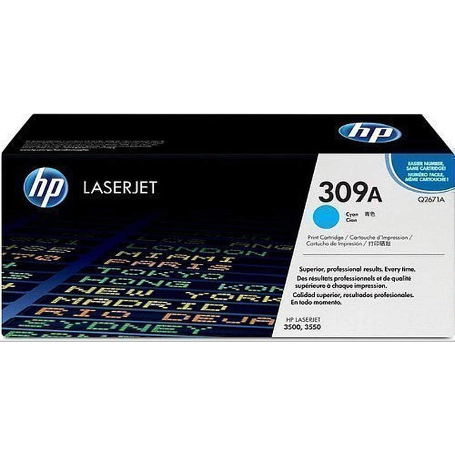 Original HP 308A Standard-Yield Cyan Toner Cartridge, Q2671A