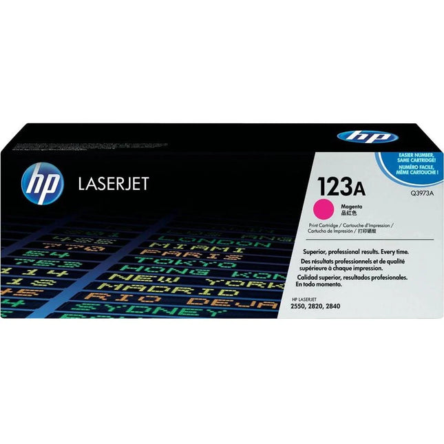 Original HP 123A Magenta LaserJet Toner Cartridge, Q3973A