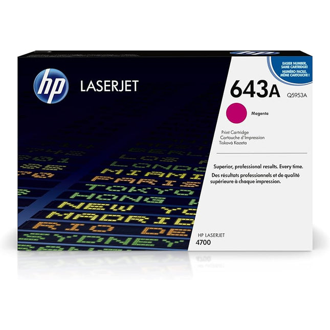 Genuine HP 643A Standard-Yield Magenta Laser Toner Cartridge, Q5953A