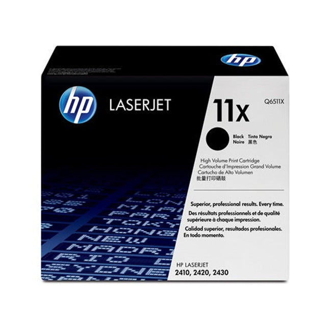 HP 11X High Yield Black Toner Cartridge, Q6511X
