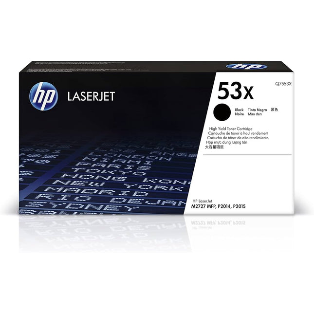 HP 53X High Yield Black Toner Cartridge, Q7553X (7,000 Pages)