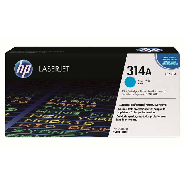 HP 314A Cyan Toner Cartridge, Q7561A