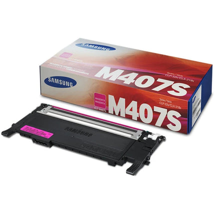Original Samsung CLT-M407S Standard Yield Magenta Toner Cartridge, SU268A