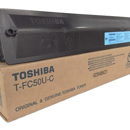Genuine Toshiba TFC50UC Standard Yield Cyan Toner Cartridge, T-FC50U-C