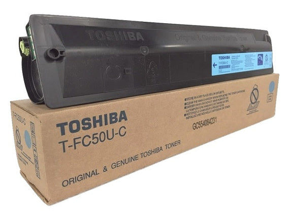 Genuine Toshiba TFC50UC Standard Yield Cyan Toner Cartridge, T-FC50U-C